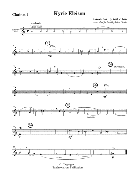KYRIE ELEISON  (concert band, medium easy, score, parts & license to copy) (arr. Brian Harris)