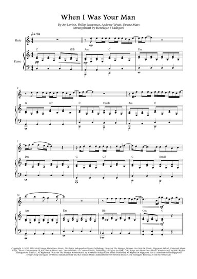 When I Was Your Man (arr. Henrique F Mangoni)