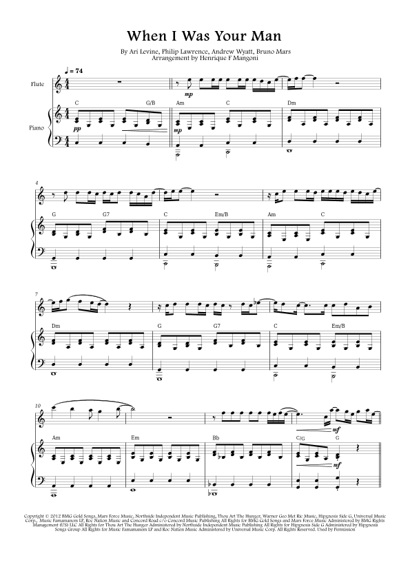 When I Was Your Man (arr. Henrique F Mangoni)