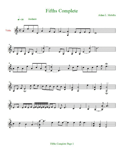 Fifths Complete : Never been done composition on violin open fifths .