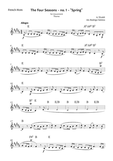 The Four Seasons - Spring (arr. Rodrigo Faleiros)