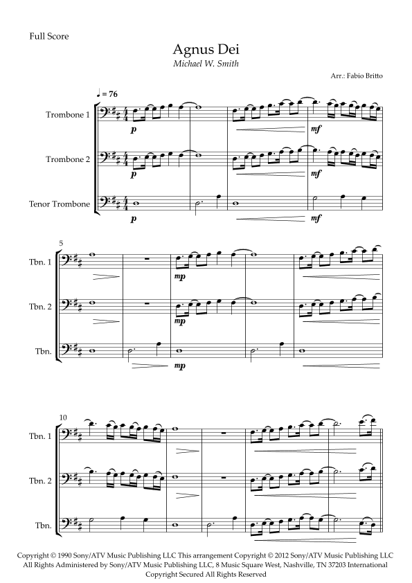 Agnus Dei (arr. Fabio Britto)