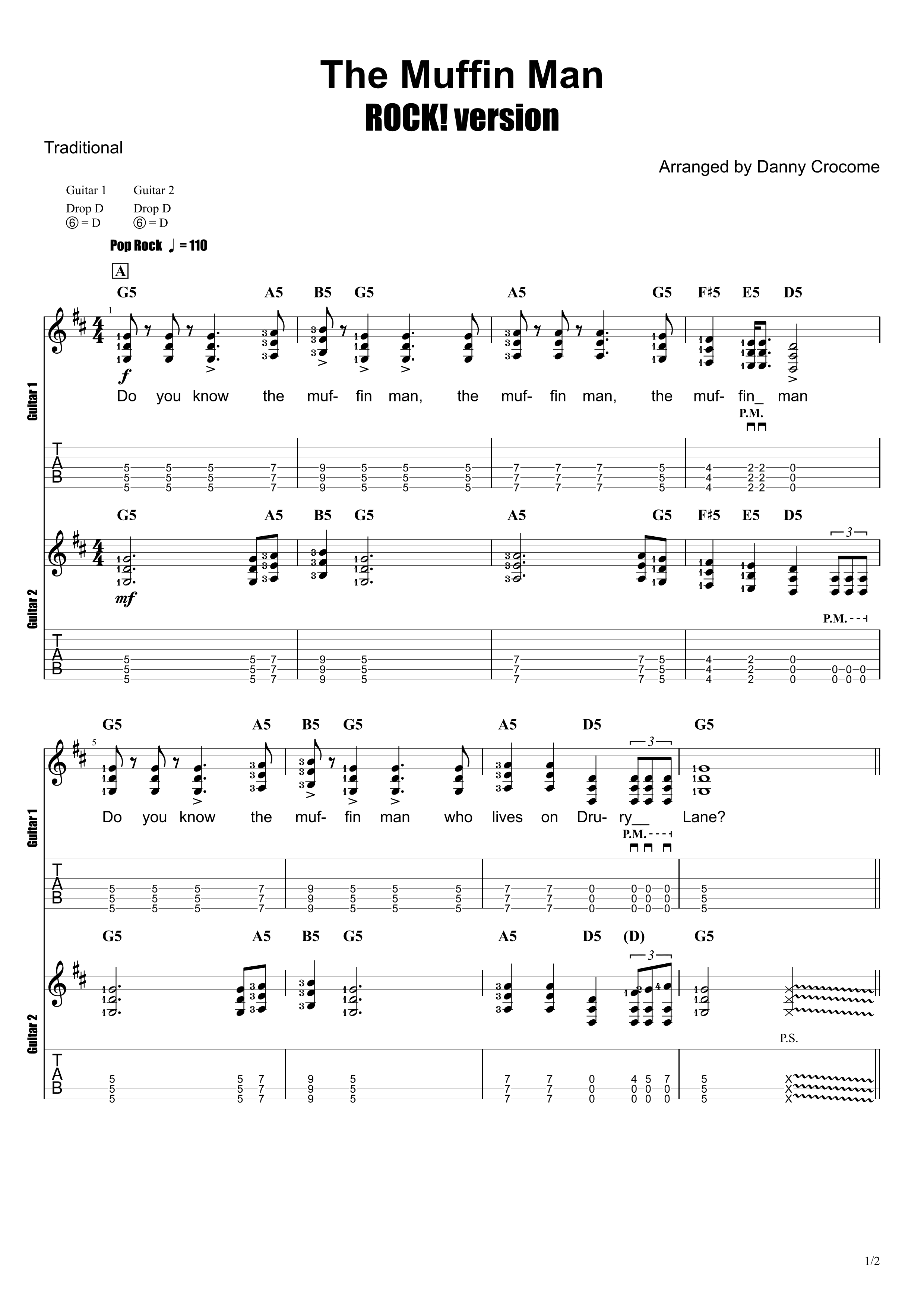 The Muffin Man (ROCK! version) (arr. Danny Crocome)