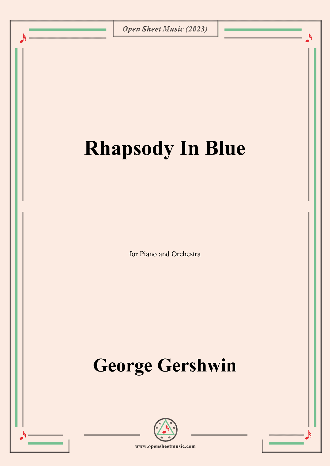 George Gershwin-Rhapsody in Blue(1924),for Two Piano (arr. OSM Press)