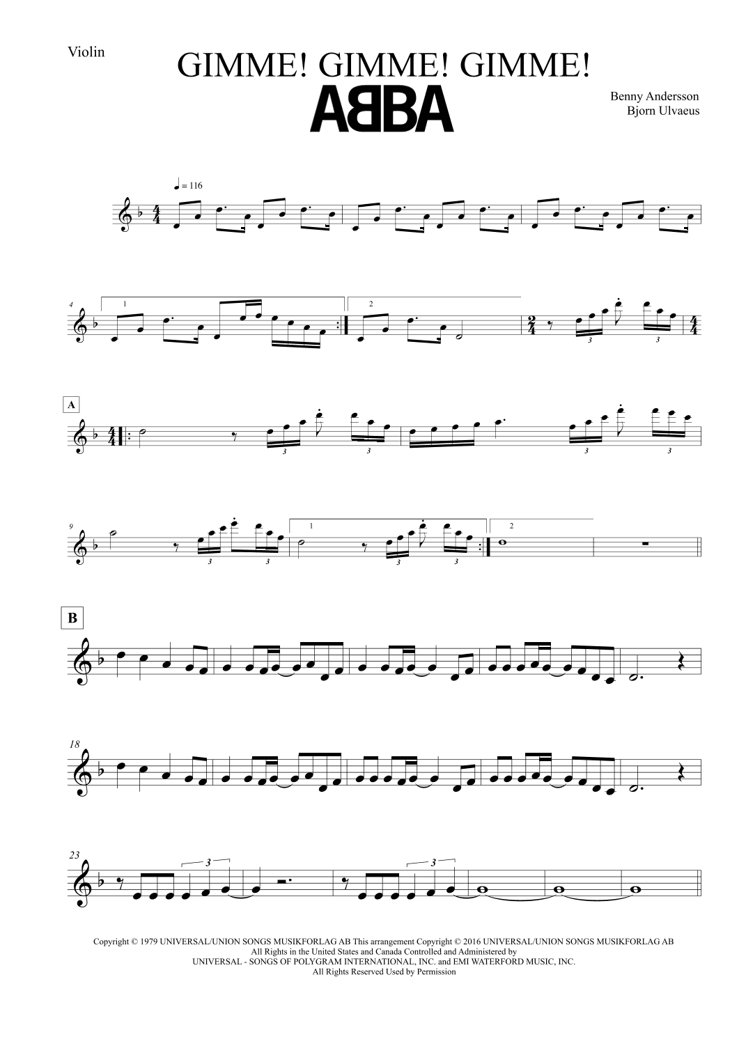 Gimme! Gimme! Gimme! (a Man After Midnight) (arr. Leo Silva)