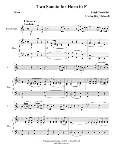 Two Sonata for Horn in F (arr. Gary Bricault)