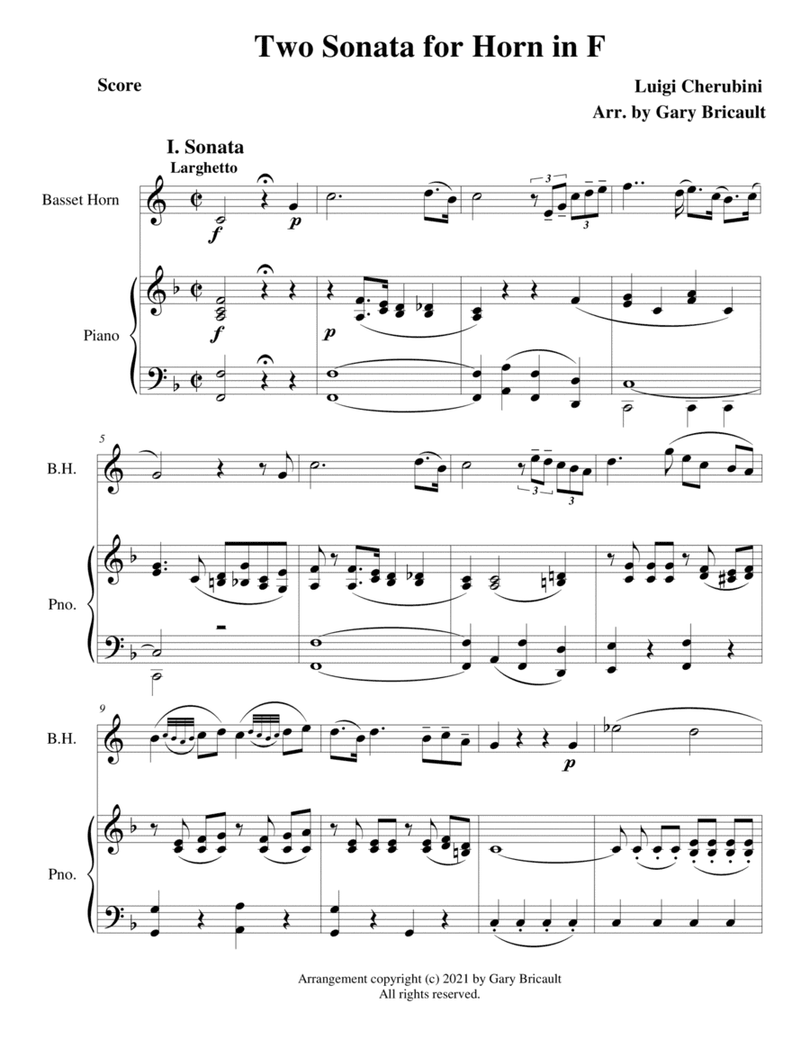 Two Sonata for Horn in F (arr. Gary Bricault)
