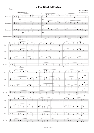 In The Bleak Midwinter for Trombone Quartet (arr. Andy Derrick)