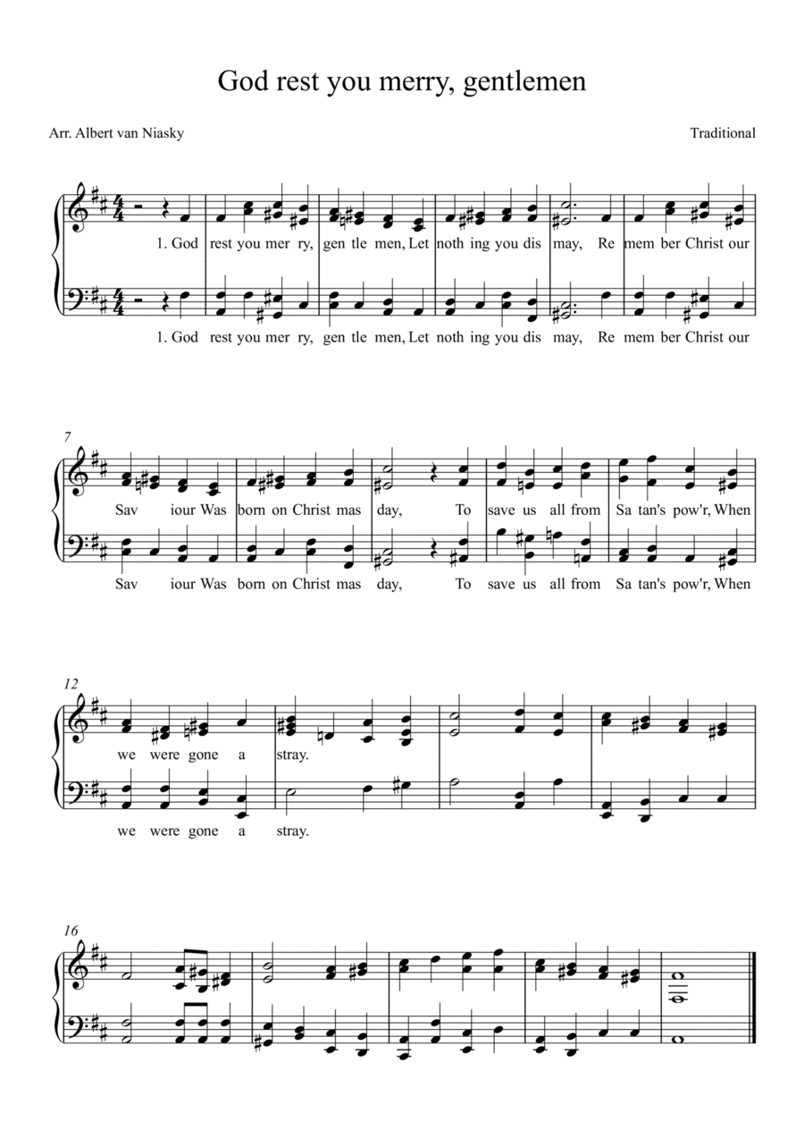 God rest you merry, gentlemen_F# minor key (arr. Albert van Niasky)