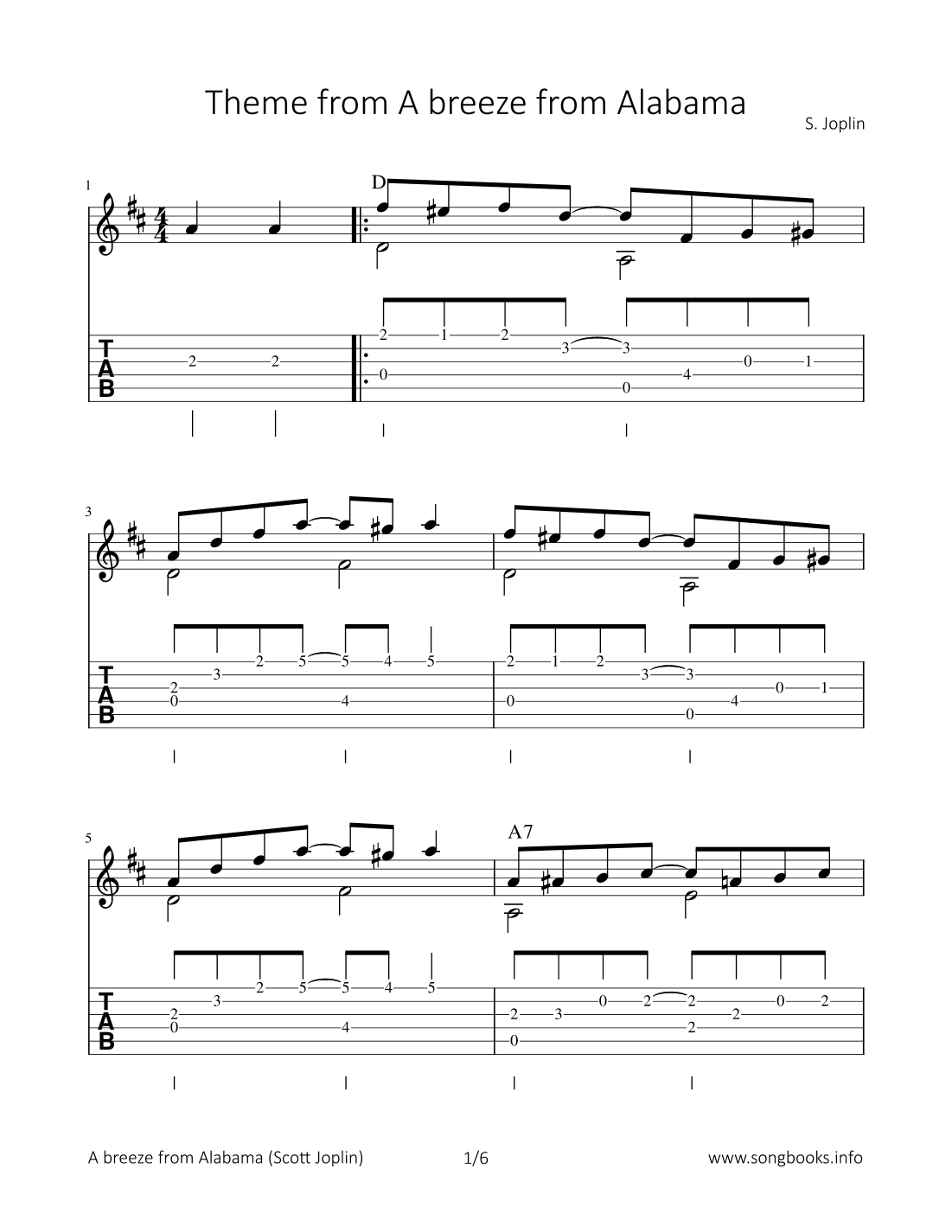 Theme from A breeze from Alabama (arr. Bettina Schipp)