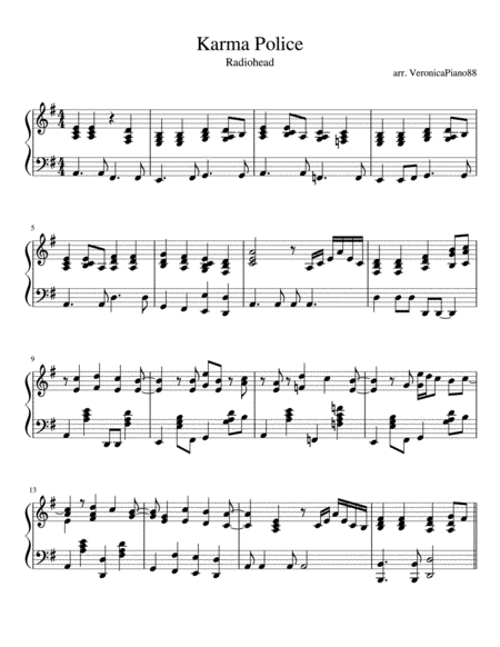 Karma Police (arr. VeronicaPiano88)