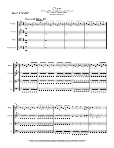 Clocks (arr. Sherry Lewis)