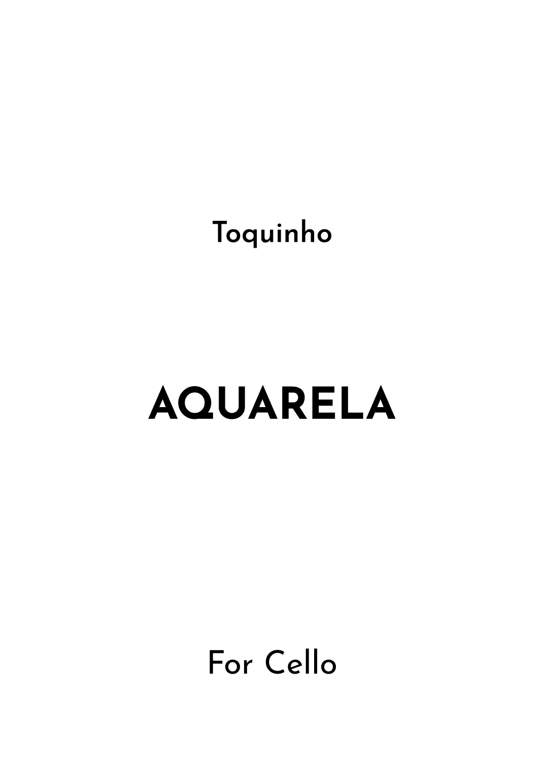 Aquarela-toquinho (arr. Jireh J.)