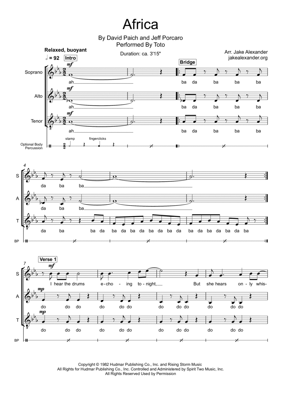 Africa (arr. Jake Alexander)