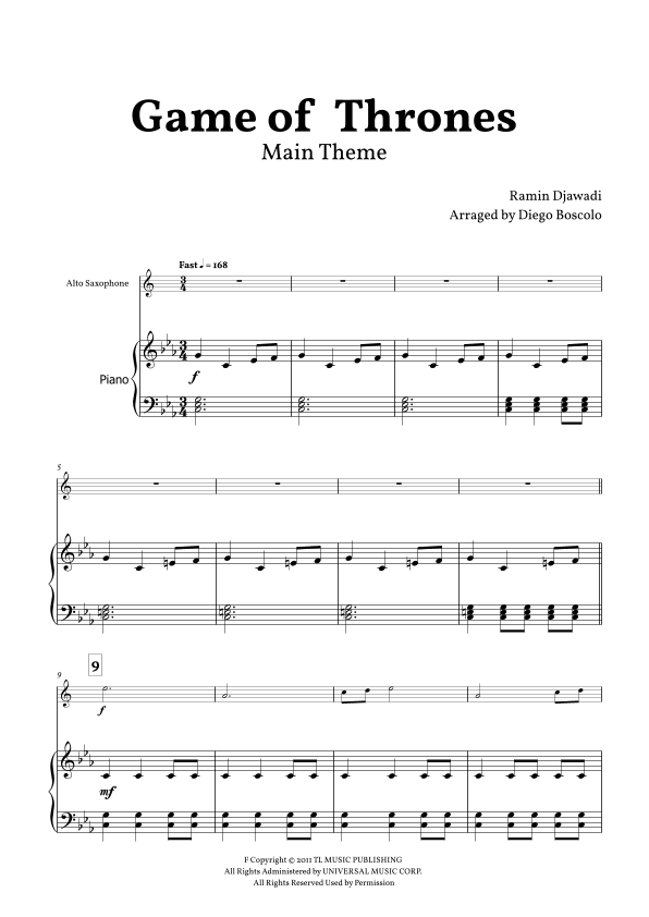 Game Of Thrones (arr. Diego Boscolo)