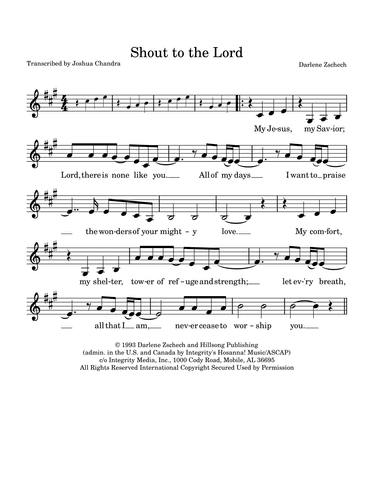 Shout To The Lord (arr. Joshua Chandra)