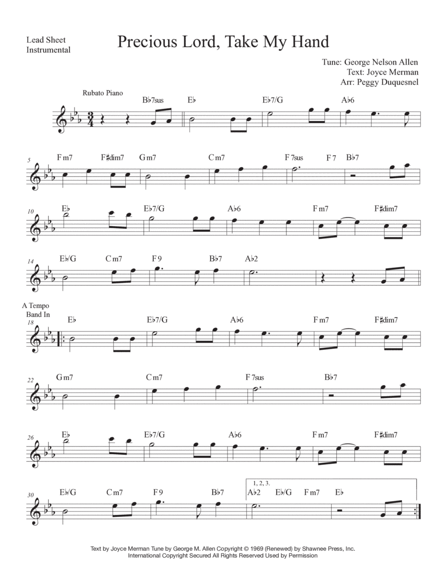 Precious Lord Take My Hand (arr. Peggy Duquesnel)