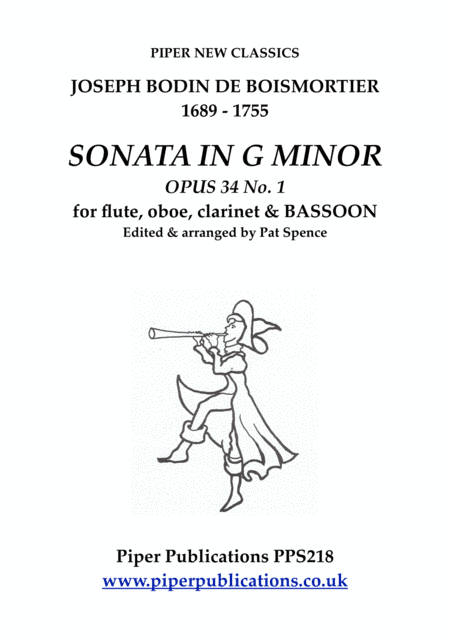 BOISMORTIER SONATA IN G MINOR OPUS 34 No. 1 for flute, oboe, clarinet & bassoon (arr. Pat Spence)