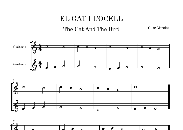 EL GAT I L'OCELL Guit Duet