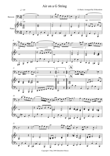 Air on a G String for Bassoon and Piano (arr. D.Burndrett)