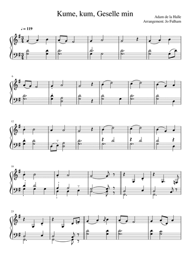 Kume, kum, Geselle min (arr. Jo Fulham)