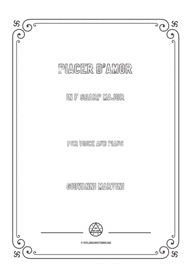 Giovanni-Piacer d'amor in F sharp Major,for Voice and Piano (arr. MSM)