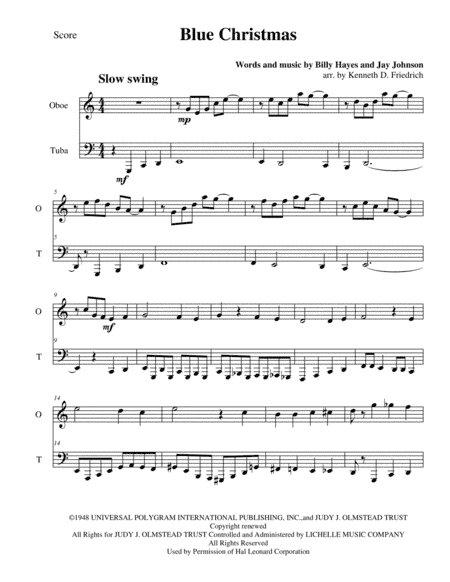 Blue Christmas (arr. Kenneth D. Friedrich)