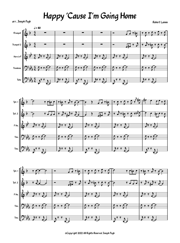 Happy 'cause I'm Going Home (arr. Joseph Pugh)