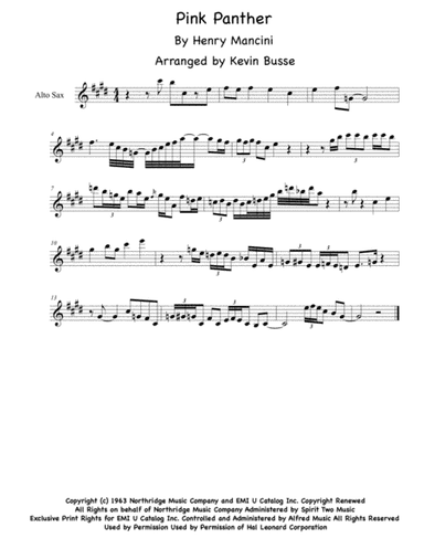 The Pink Panther from THE PINK PANTHER (arr. Kevin Busse)