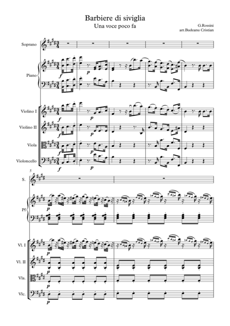 Una voce poco fa - transcribed for String Quartet (arr. Budeanu Cristian)