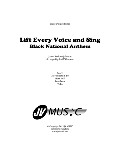 Lift Every Voice And Sing Black National Anthem for Brass Quintet (arr. Jari Villanueva)