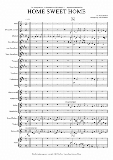 Home Sweet Home (Mixed Ensemble) (arr. Tony Tournoff)