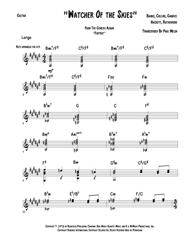 Watcher Of The Skies (arr. P Welsh)