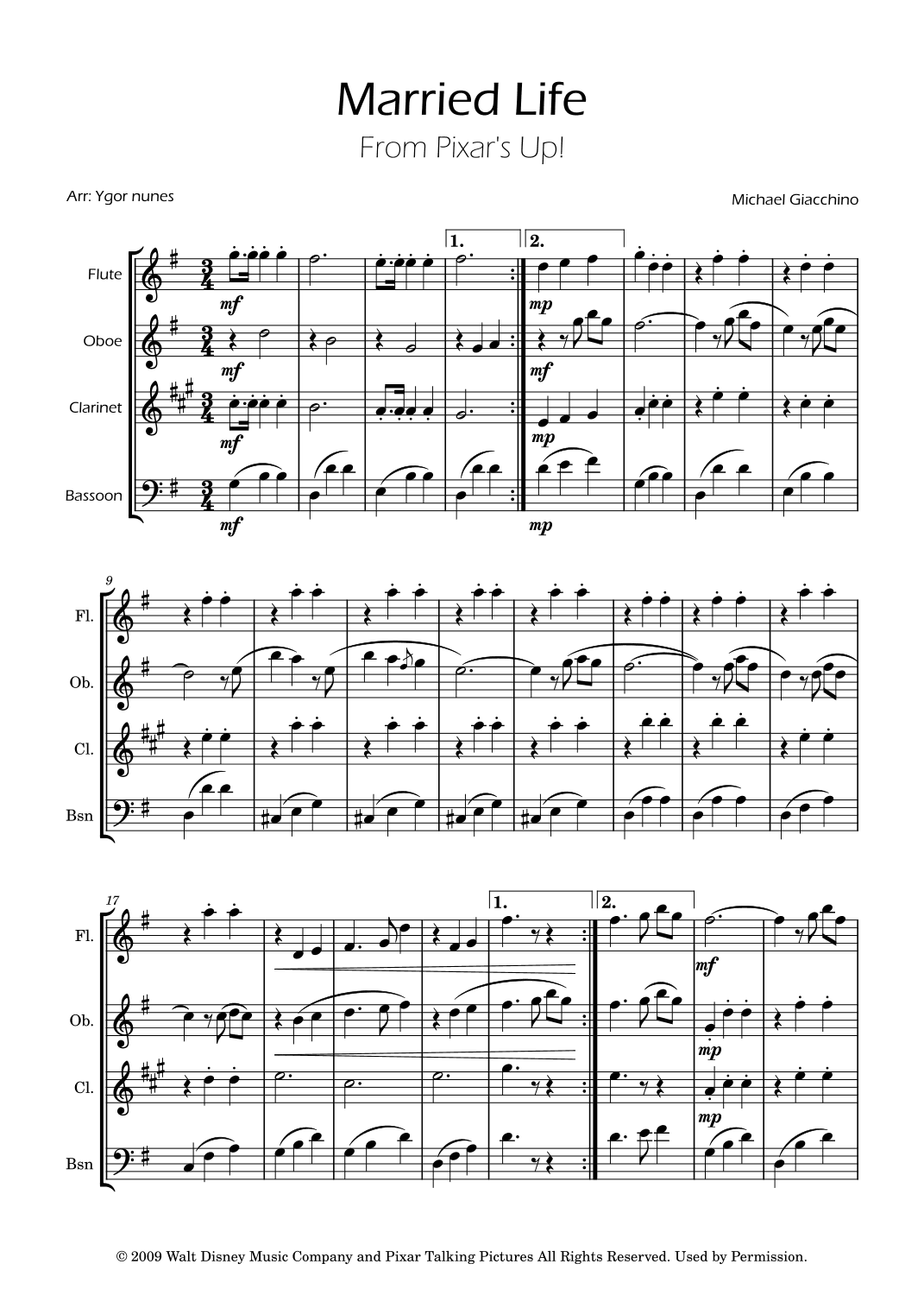 Married Life (arr. Ygor Nunes)