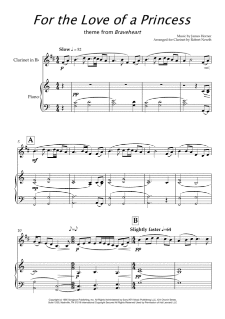 For The Love Of A Princess (arr. Robert Newth)