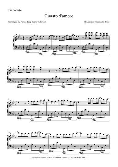 Guasto D'amore (arr. Panda Trap Piano Tutorial)