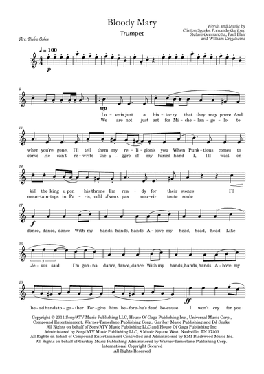 Bloody Mary (arr. Pedro Cohen)