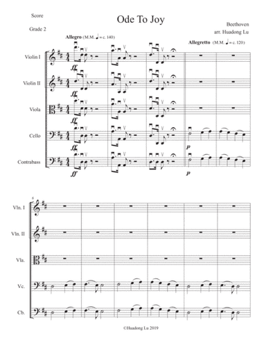 Ode To Joy For String Orchestra (arr. Huadong Lu)