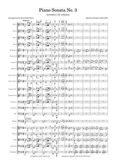 Johannes Brahms piano sonata No. 3, movement 1 for Orchestra (arr. Scott Fields Davis)