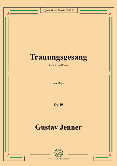 Jenner-Trauungsgesang,in A Major,Op.10 (arr. OSM Press)