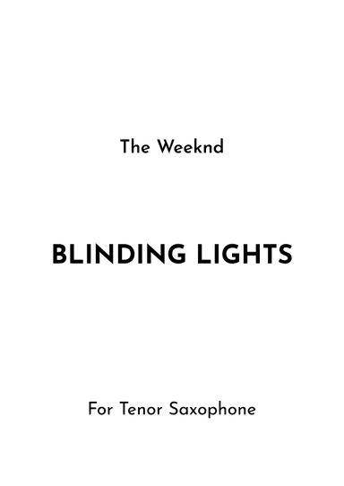 Blinding Lights (arr. Jireh J.)