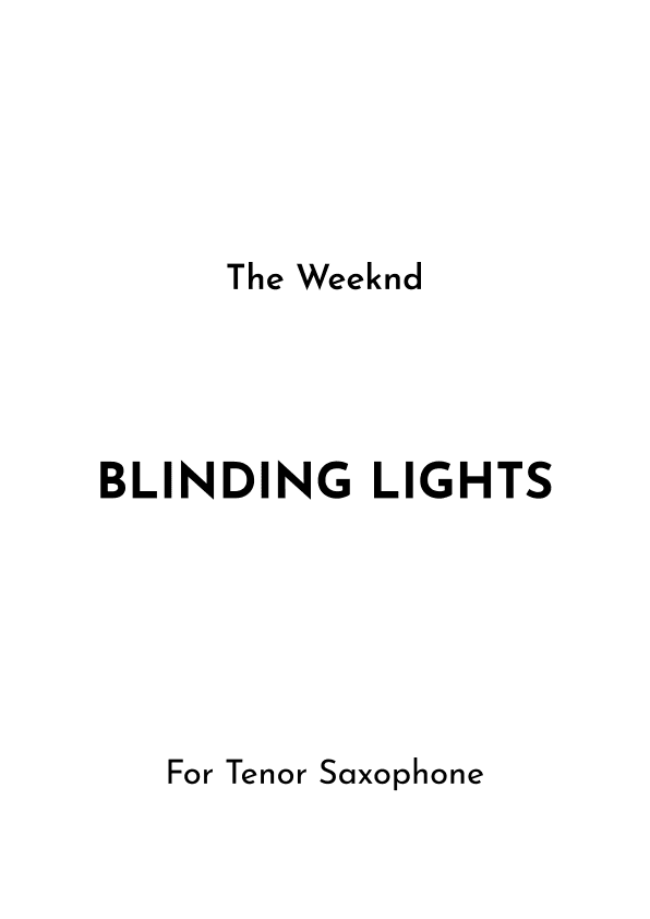 Blinding Lights (arr. Jireh J.)