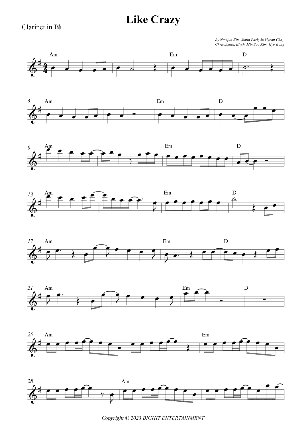 Like Crazy (arr. Wesley S. SIlva)