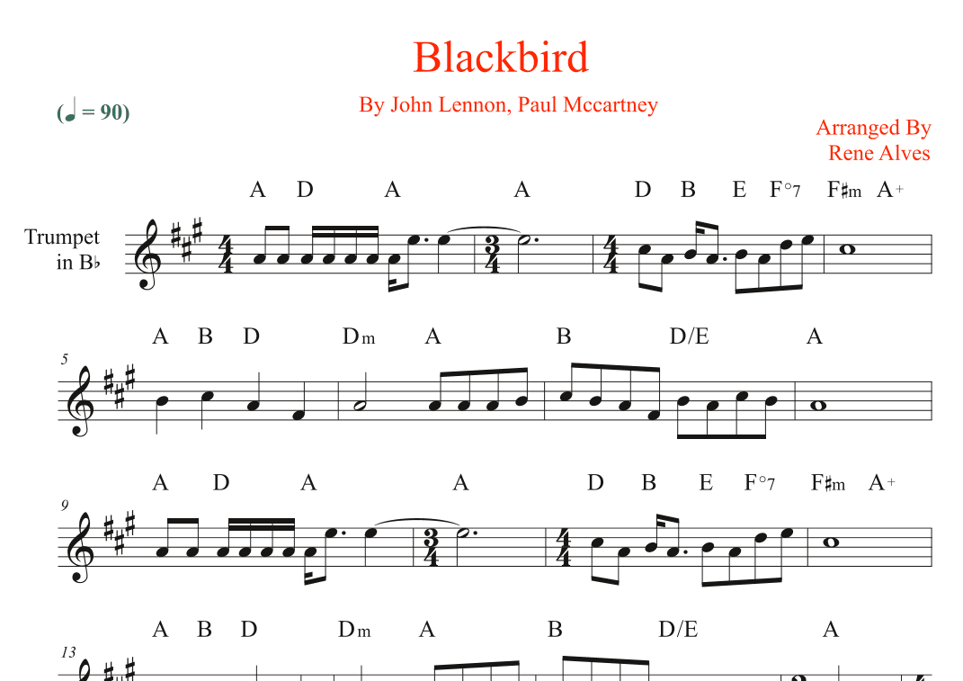 Blackbird (arr. Rene Alves)