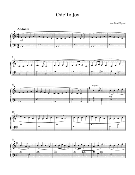 Ode To Joy (arr. Paul Taylor)