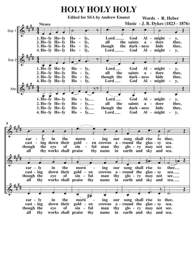 Holy Holy Holy (J B Dykes) A Cappella SSA (arr. Andrew Emmet)