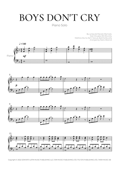 Boys Don't Cry (arr. Pedro Merendi)