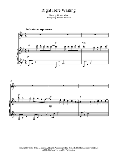 Right Here Waiting (arr. Kaiserin Rebecca)