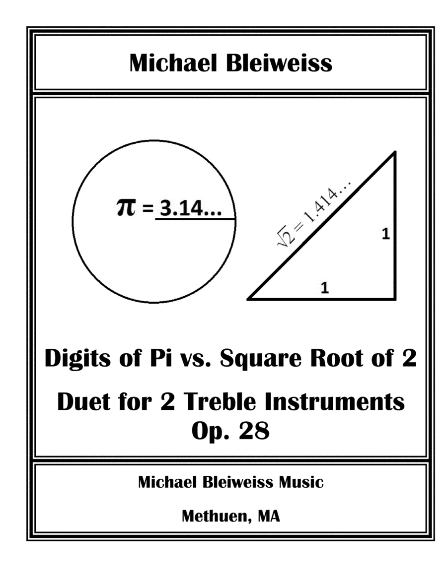 Digits of Pi vs. Square Root of 2 for Two Treble Instruments
