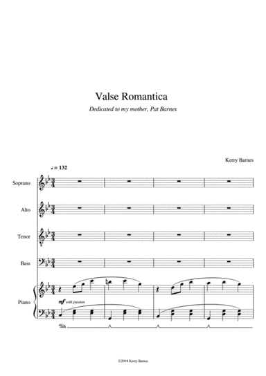 'VALSE ROMANTICA'  new choral work for 2018 by British composer Kerry Barnes